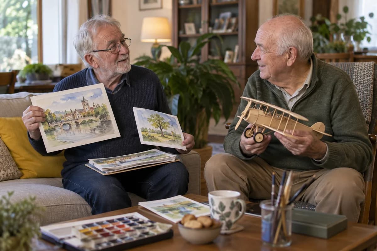 Deux seniors partagent leurs passions à la maison